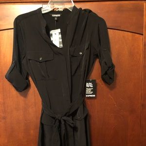 NWT- EXPRESS black shirt dress XS
